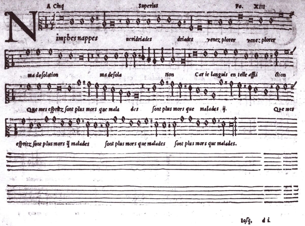 Faksimile eines Notendrucks von Josquin des Préz